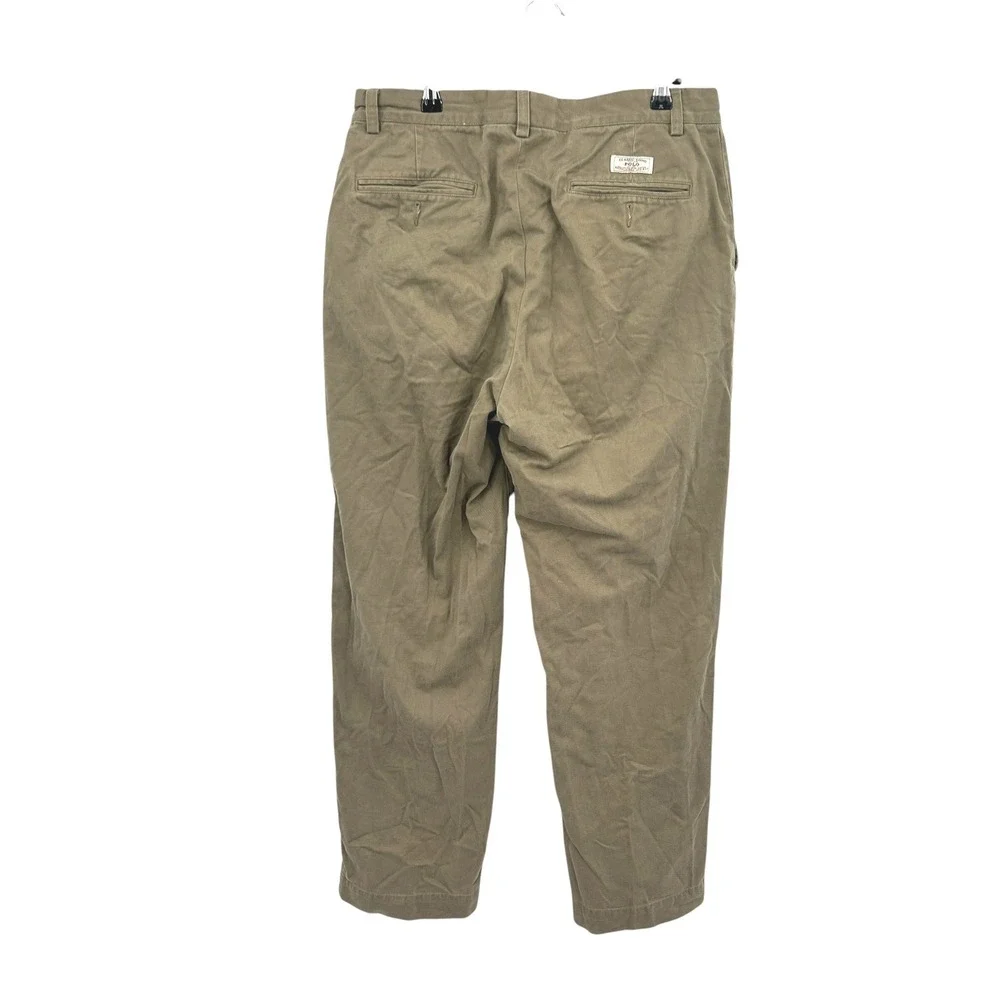 Polo Ralph‎ Lauren Chino Pants 32x30 Olive Khaki Straight Leg Classic Minimalist